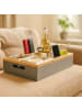 relaxdays Couchbar in Grau/ Natur - (B)40 x (H)8 x (T)26 cm
