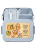 Mr. & Mrs. Panda Bentobox Igel Familie Design mit Spruch in Blau Pastell