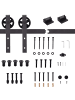 HOMCOM Schiebetür-Beschlagsatz-183L x 4B x 0,6H cm-Braun