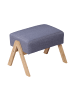 relaxdays Fußhocker in Grau/ Natur - (B)40 x (H)30 x (T)28 cm