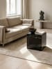 KADIMA DESIGN Couchtisch MONOBLOC 40x40x45 cm Hochglanz mit Marmor Optik, in Schwarz