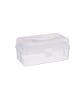 relaxdays Aufbewahrungsbox in Transparent/ Weiß - (B)33 x (H)14,5 x(T)19 cm
