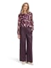 BETTY & CO Mesh-Shirt mit Gummizug in Dark Red/Nature