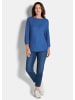 GOLDNER Strickpullover Eleganter Baumwollpullover, Halbarm in royalblau