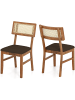COSTWAY 2er Set Esszimmerstühle Rattan in Braun