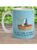 Mr. & Mrs. Panda Kunststoffbecher Pinguin Angelboot mit Spruch in Eisblau