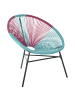 Beliani Cocktailsessel ACAPULCO in Bunt/Schwarz/Blau - (W) 76 x (H) 85 x (L) 76 cm
