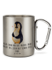 Mr. & Mrs. Panda Karabiner Becher Pinguin Diät mit Spruch in Silber