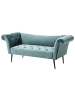 Beliani Chaiselongue NANTILLY in Blau/Schwarz - (W) 175 x (H) 76 x (L) 69 cm
