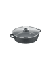 Berndes Servierpfanne mit Glasdeckel aus Aluminium - Vario Click in schwarz