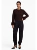 Zero  Strick-Cardigan mit Plüsch in Black Coffee Melange