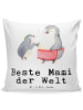 Mr. & Mrs. Panda Kopfkissen Pinguin Beste Mami der Welt mit Spruch in Weiß