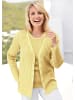 GOLDNER Pflegeleichte Strickjacke in hochwertiger Rippenstruktur in gelb
