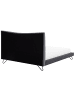 Beliani Doppelbett LANNION in Grau/Schwarz - (W) 203 x (H) 117 x (L) 223 cm