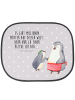 Mr. & Mrs. Panda Sonnenschutz Pinguin mit Kind mit Spruch in Grau Pastell