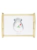 Mr. & Mrs. Panda Holz Tablett Chinchilla Blume ohne Spruch in Weiß
