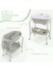 COSTWAY 4 in 1 Wickeltisch klappbar mit Badewanne in Grau