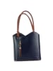 Florence Florence Schultertasche, Rucksack Leder blau, braun ca. 28cm