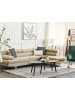 Beliani Ecksofa NORREA in Beige/Silber - (W) 262 x (H) 81 x (L) 169 cm linksseitig
