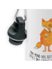 Mr. & Mrs. Panda Trinkflasche Fuchs Lord mit Spruch in Weiß