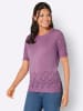 Sieh an! Kurzarm-Pullover in orchidee