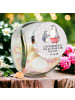 Mr. & Mrs. Panda Bonbonglas Pinguin mit Kind mit Spruch in Grau Pastell