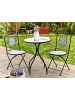 Beliani 3-tlg Bistro Set CAMPRENA in Schwarz/Blau/Weiß