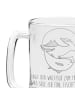 Mr. & Mrs. Panda Gravur Bierkrug Walfisch Thunfisch mit Spruch in Transparent