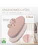 MOYO 2er Set Baby Spannbettlaken Oval Rose Blüte in Rosa - 90 x 55cm