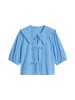 Marc O'Polo DENIM Kurzarm-Crinkle-Matrosenbluse in Medium Blue 4840