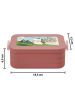 Mr. & Mrs. Panda Bento Box Einhorn Bergsteiger Design mit Spruch in Rot Pastell