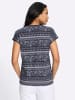 Sieh an! Kurzarm-Shirt in marine-taubenblau-bedruckt