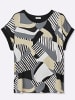 sheego Shirt-Bluse in schwarz-grau-bedruckt
