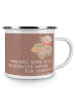 Mr. & Mrs. Panda Emaille Tasse Scheidung Soloabenteuer mit Spruch in Braun Pastell