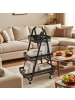 relaxdays Rollwagen in Schwarz - (B)57 x (H)84,5 x (T)31 cm