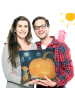 Mr. & Mrs. Panda Kissen bedruckt Kürbis Maus Design ohne Spruch in Weiß