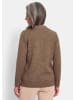 GOLDNER Strickpullover mit Stehkragen in braun / grau / gemustert