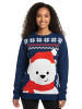 United Labels Winterpullover Eisbär Winter Strick Pullover Sweatshirt Ugly Sweater in blau