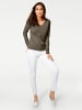 Heine V-Ausschnitt-Pullover in oliv