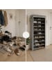relaxdays Schuhschrank Valentin in Anthrazit - (B)88 x (H)161 x (T)30 cm