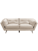 Beliani 3-Sitzer Sofa LENVIK in Beige/Schwarz - (W) 210 x (H) 75 x (L) 90 cm