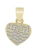 Adeliás Damen Anhänger – Herz Herzanhänger aus 925 Silber in gold