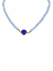 Gemshine Kette ohne Anhänger Aquamarin und Saphir in gold coloured