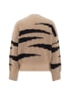 FENIA Damen Sweater in BEIGE SCHWARZ