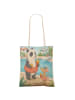 Mr. & Mrs. Panda Shopper-Tasche Panda Schwimmbad Pommes Design o... in Weiß