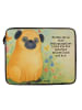 Mr. & Mrs. Panda Laptop Tasche Mops Design mit Spruch in Weiß