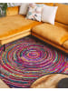 Beliani Geflochtener Teppich MALATYA in Bunt/Lila/Rot - (W) 160 x (H) 2.5 x (L) 230 cm