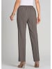 GOLDNER Stoffhose mit glattem Bund und Biesen in taupe