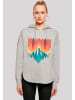F4NT4STIC Oversized Hoodie Berg Sonnenuntergang Geometrisch in grau