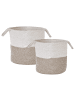 Beliani 2er-Set Korb PAZHA in Beige/Weiß